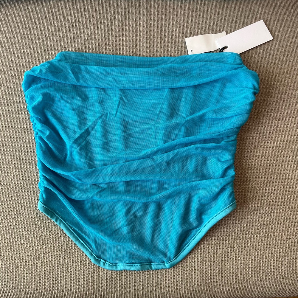 NWT Tic Toc Blue Mesh Corset Top